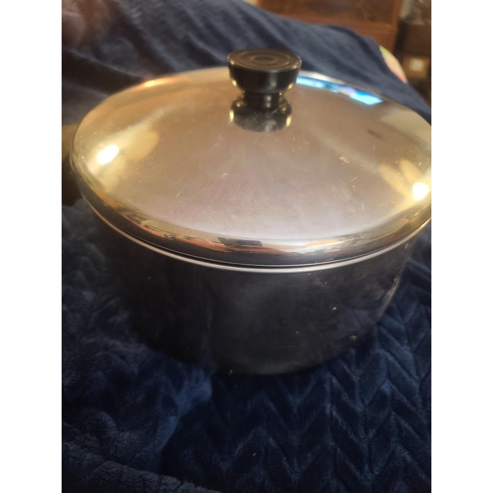Revere Ware 4.5 Qt 18/10 Stainless Steel Stock Pot with Lid Dutch Oven 1801